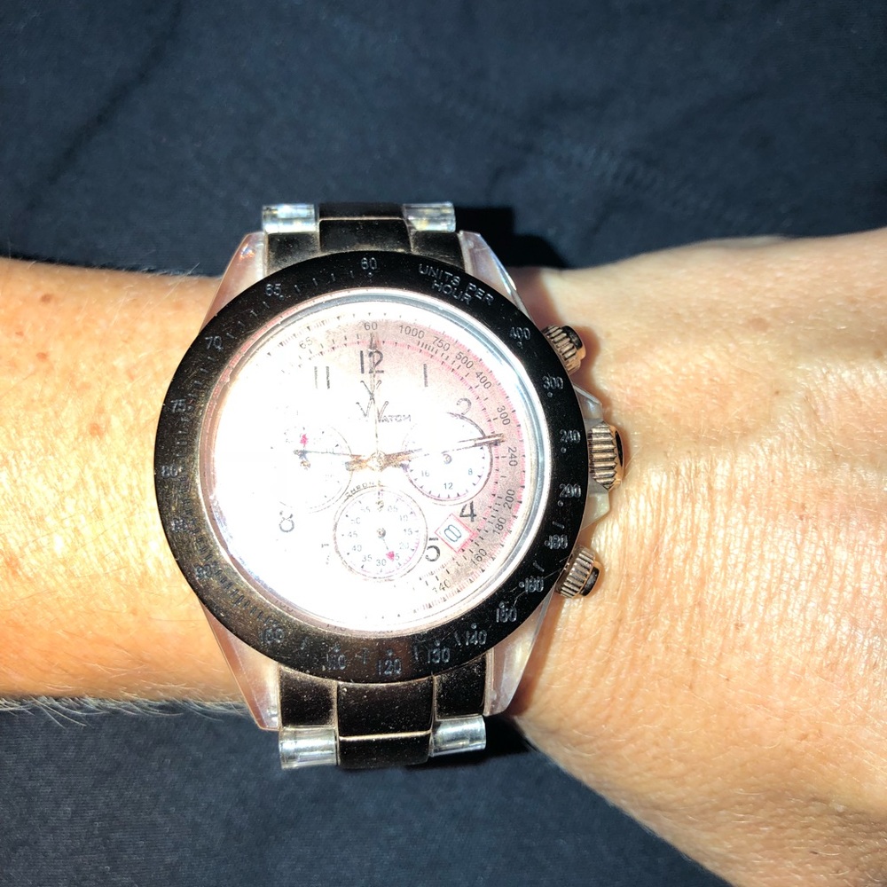 Women Toy Watch Rose Gold and Clear